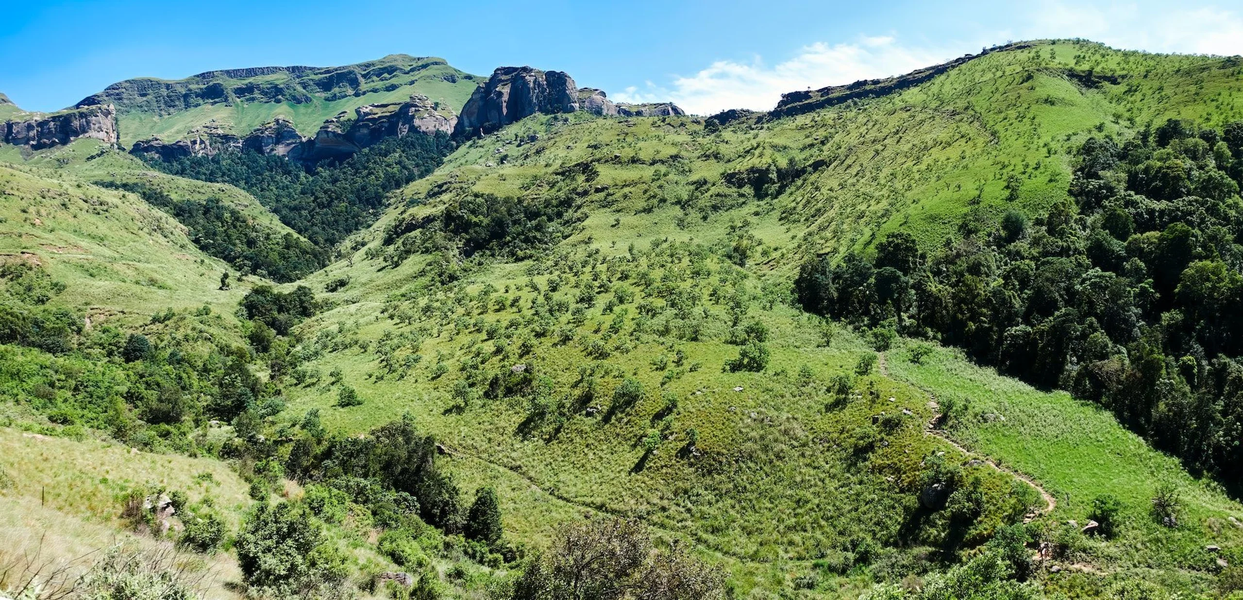 Green hills of the Drakensberg Mountains