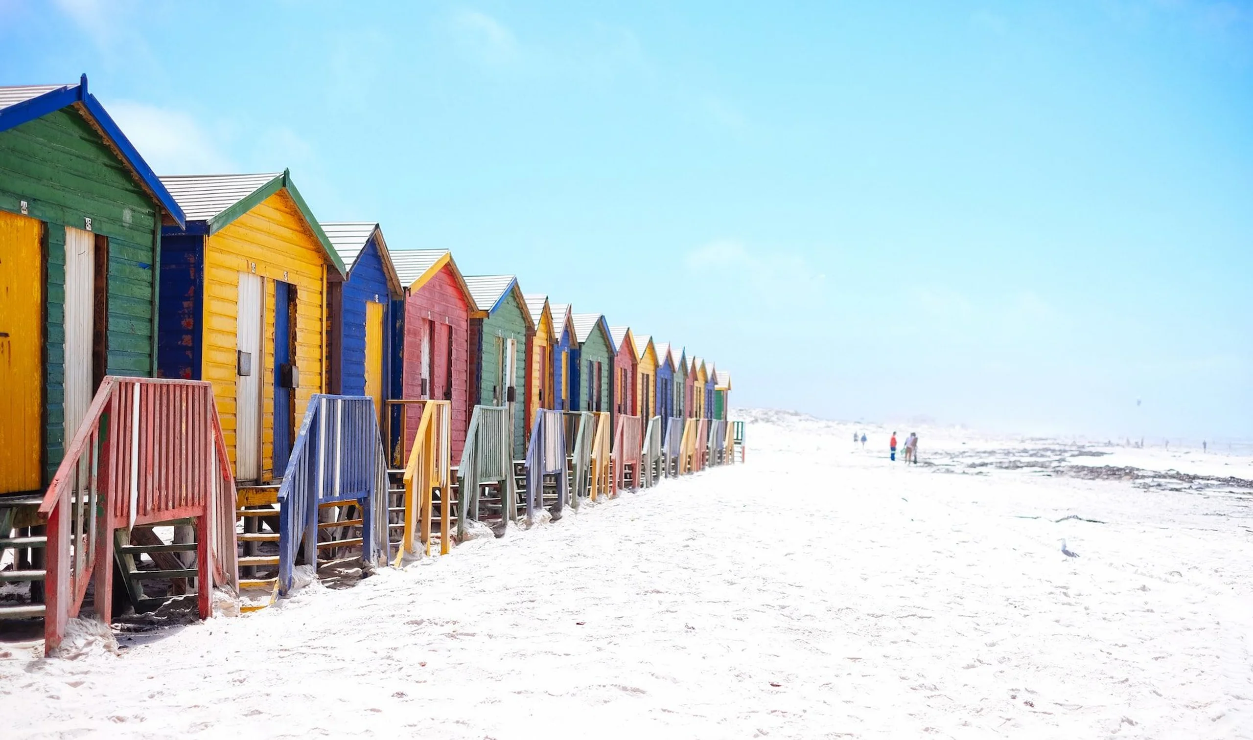 Colourful changing houses on Muizenberg Beach