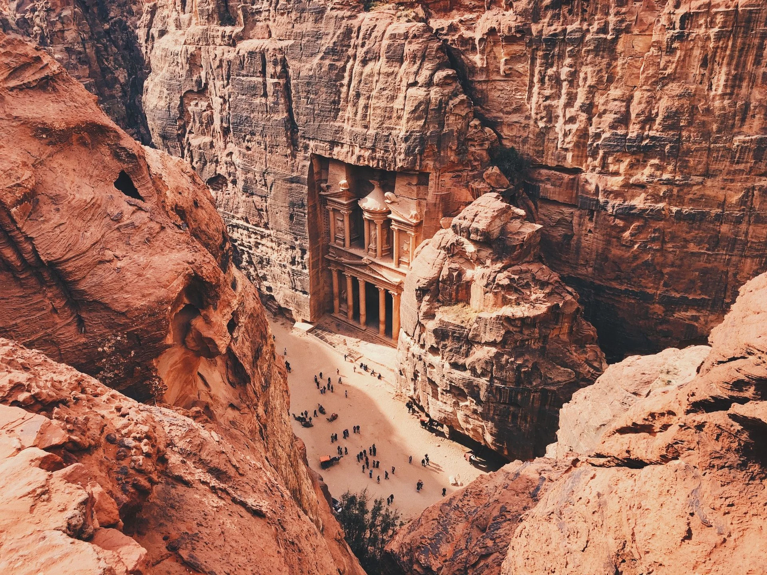 Aerial view of Petra in Jordan